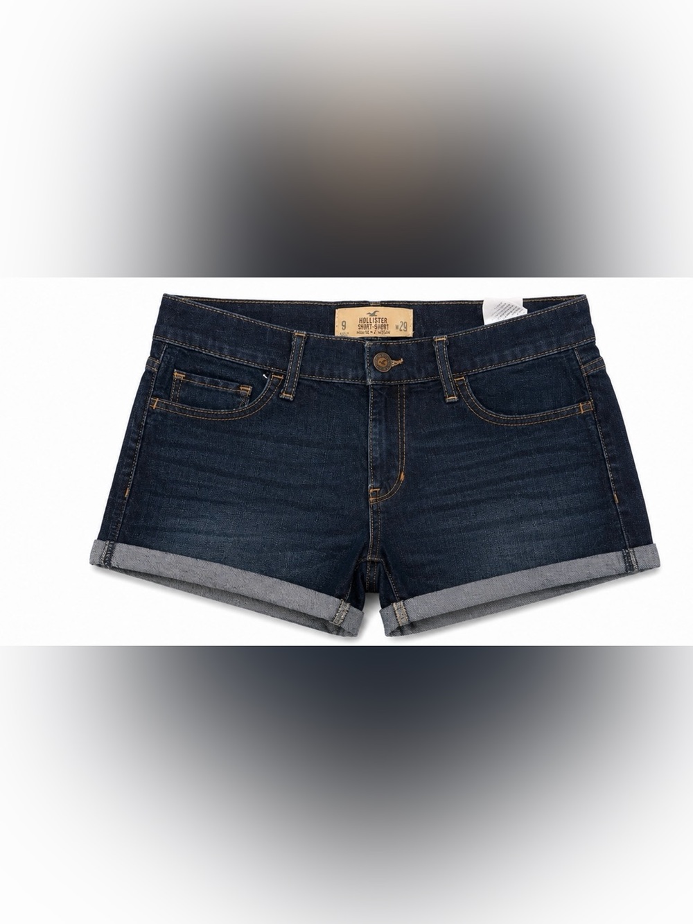 Hollister Dark Indigo Roll-Cuff Denim Shorts